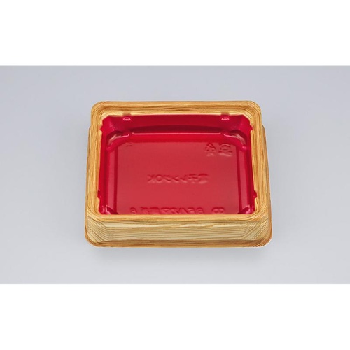 シーピー化成 どんぶり容器 BFハカマ集折8 杉板赤 本体(N)画像