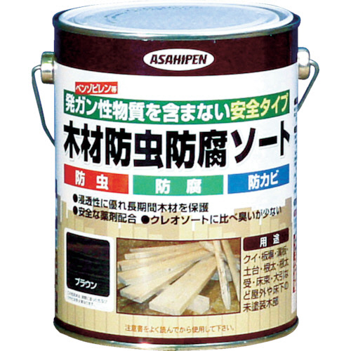 木材防虫防腐ｿｰﾄ 1L ﾌﾞﾗｳﾝ 1缶画像