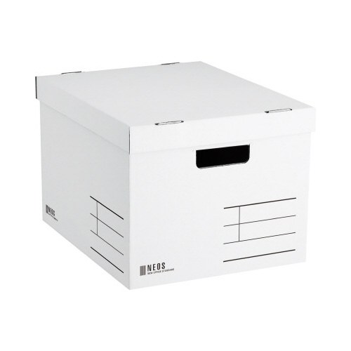 収納ボックス＜ＮＥＯＳ＞Ｌサイズ・フタ付き白画像