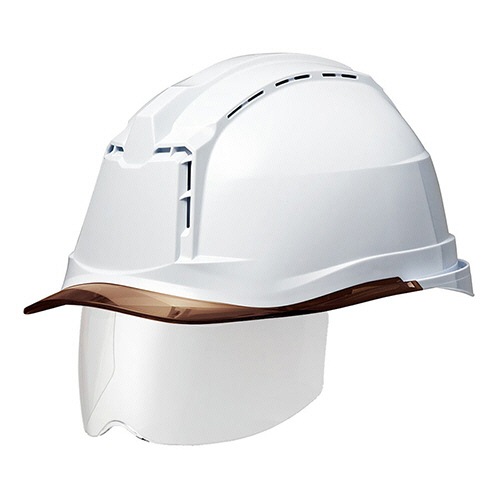 PC製ﾍﾙﾒｯﾄ(αﾗｲﾅｰ･ｸﾘｱﾊﾞｲｻﾞｰ･ｼｰﾙﾄﾞ面･通気孔) ﾎﾜｲﾄ/ﾌﾞﾗｳﾝ 1個画像