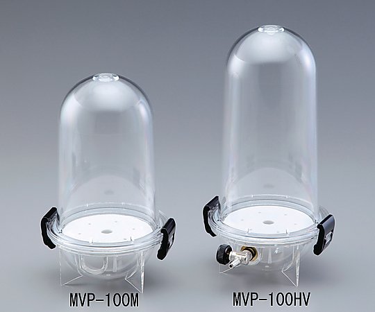 小型真空ポット バルブ無 φ156×304mm 2080-0110 透明な本体が光を反射し、内部に液体が入った状態