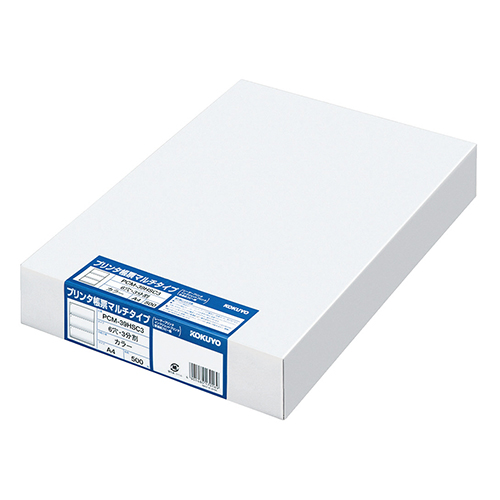 ﾌﾟﾘﾝﾀ帳票ﾏﾙﾁﾀｲﾌﾟ A4 3分割 6穴 3色刷 1箱(500枚)画像