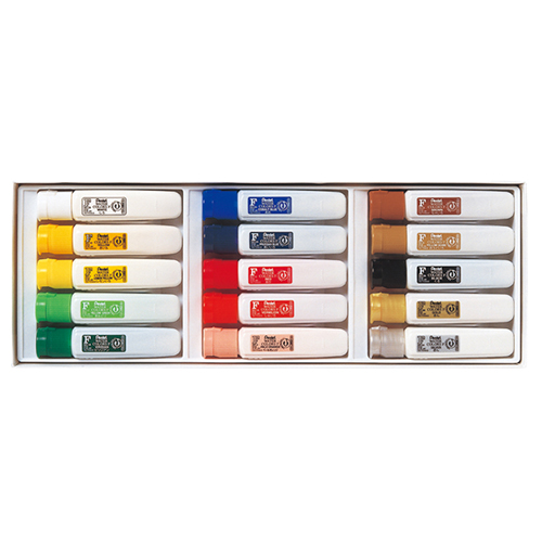 ｴﾌ水彩 15色(金･銀入) ﾎﾟﾘﾁｭｰﾌﾞ入 1ｾｯﾄ