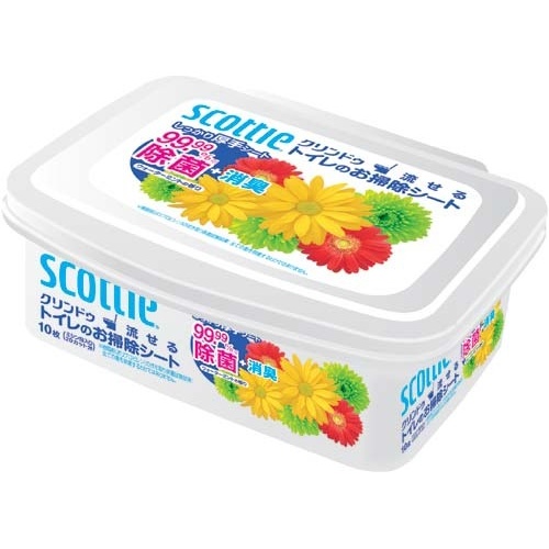 スコッティ流せるトイレのお掃除シート　本体１０枚入画像