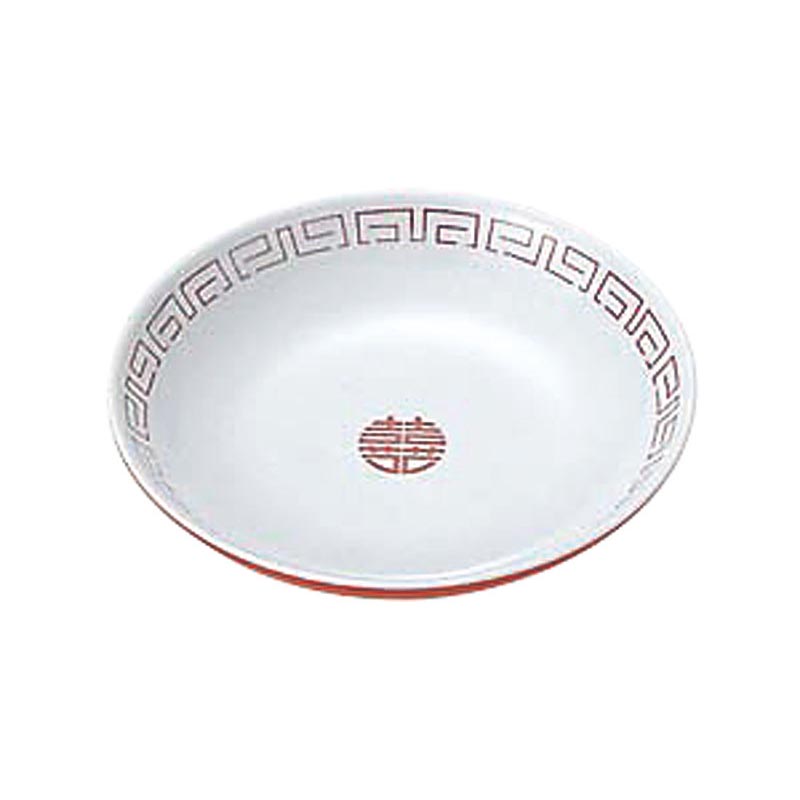 メラミン食器 瑞祥 CA-41 中華小皿 白/赤 エンテック画像