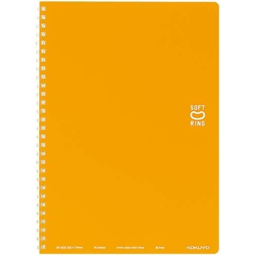 ソフトリングノートセミＢ５ドットＢ罫４０枚　橙×５画像