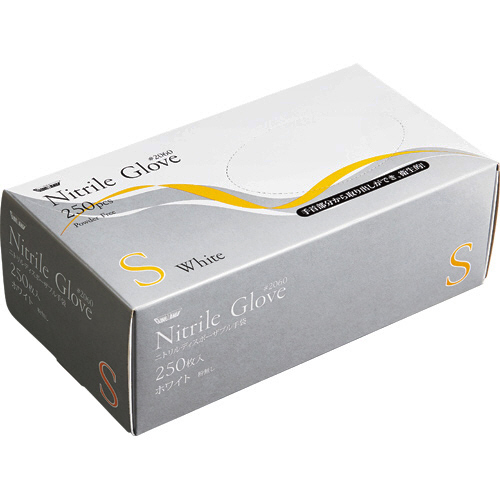ﾆﾄﾘﾙ 使いきり手袋 粉なし ﾎﾜｲﾄ S 1ｾｯﾄ(2500枚:250枚×10箱)画像