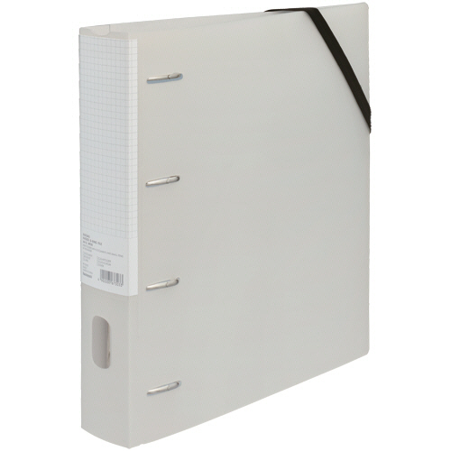 どっさり個別Dﾘﾝｸﾞﾌｧｲﾙ A4ﾜｲﾄﾞ ﾀﾃ 4穴 背幅60mm ｸﾞﾚｰ 1冊画像