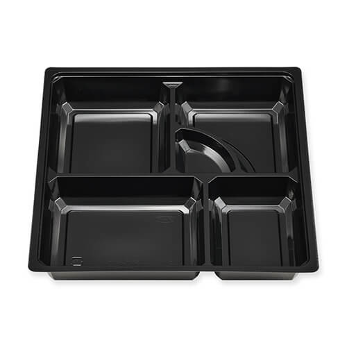 エフピコチューパ 仕出し弁当容器 紙ボックスMSD中仕切 80-80 黒 50枚画像