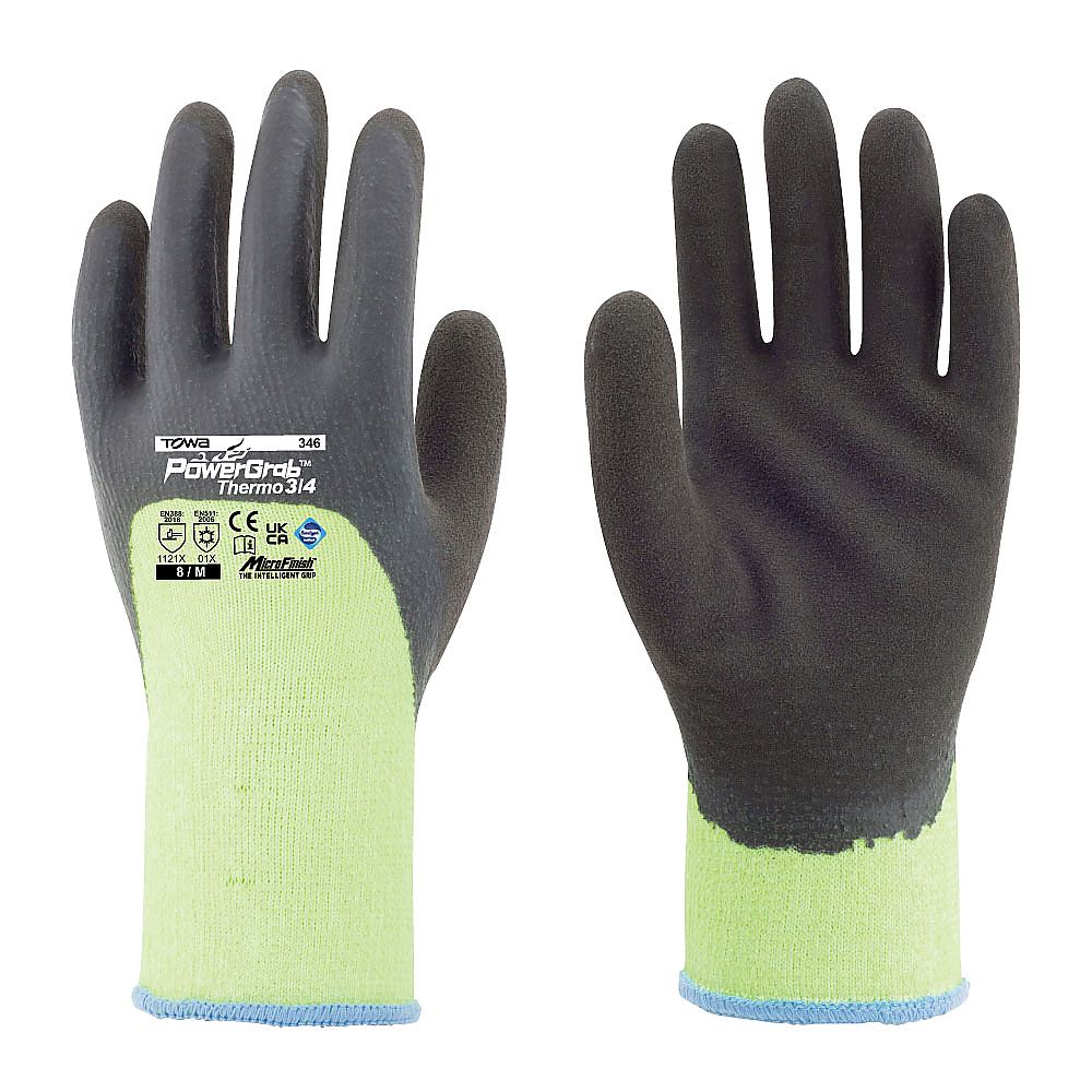 パワーグラブサーモ3/4 イエロー M画像