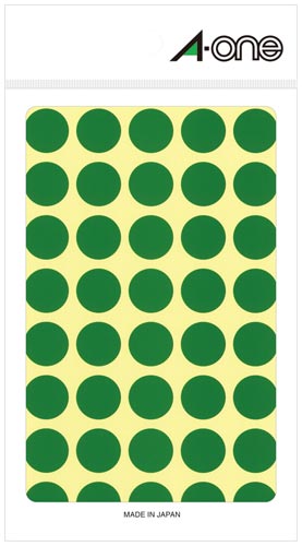 カラーラベル　丸型　１５ｍｍ径　緑画像