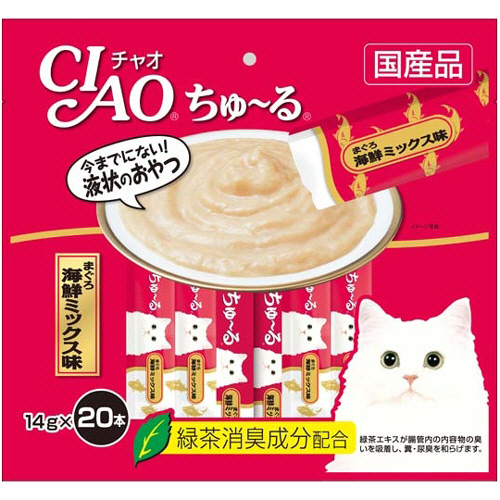 ﾁｬｵ ちゅーる まぐろ 海鮮ﾐｯｸｽ味 14g/本 1ﾊﾟｯｸ(20本)画像