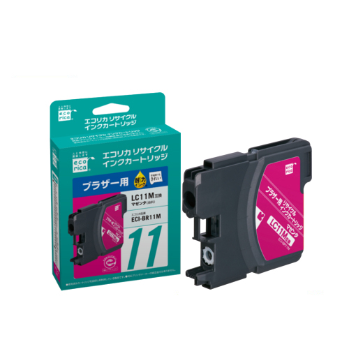 ﾘｻｲｸﾙｲﾝｸｶｰﾄﾘｯｼﾞ ﾏｾﾞﾝﾀ(染料) [ﾌﾞﾗｻﾞｰ:LC11M互換] ECI-BR11M 1個画像