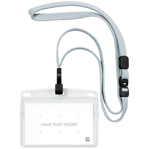 吊り下げ名札 ﾌｯｸ式 ﾖｺ名刺ｻｲｽﾞ ｸｰﾙｸﾞﾚｰ 1ﾊﾟｯｸ(10個)画像