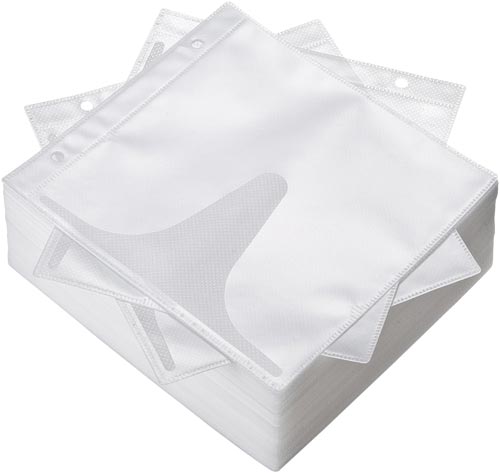 ＣＤ・ＤＶＤ不織布ケース　穴あり両面収納　１００枚