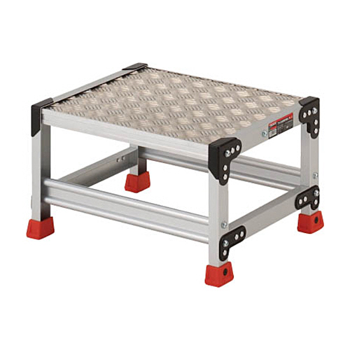 作業用踏台 ｱﾙﾐ製･縞板ﾀｲﾌﾟ 天板寸法500×400×高さ300 1台画像