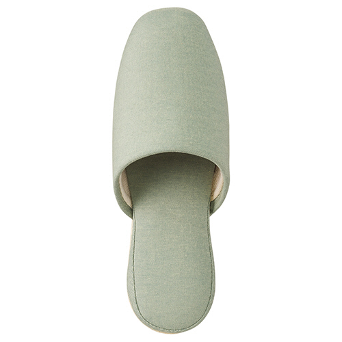 ｼｬﾝﾌﾞﾚｰ生地ｽﾘｯﾊﾟ ｸﾞﾘｰﾝ 1足画像