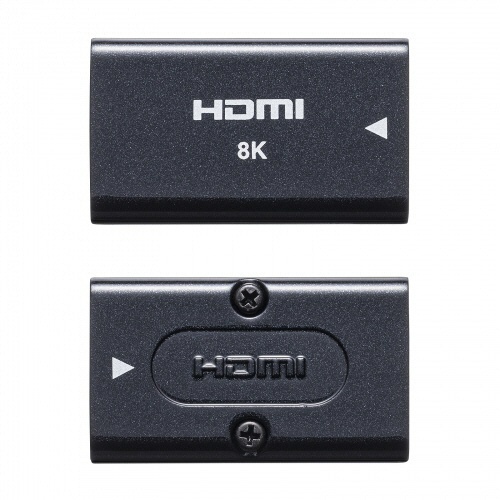 HDMI中継アダプタ　1個 プラグが見える状態で、軽やかなデザインのアダプタ