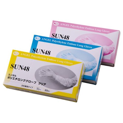 ポリ手袋 SUN48 ポリエチロンググローブ ブルー サンフラワー [ケース販売]画像
