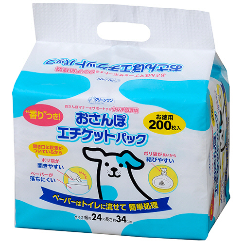 ｸﾘｰﾝﾜﾝ おさんぽｴﾁｹｯﾄﾊﾟｯｸ 香りつき 1ﾊﾟｯｸ(200枚)画像