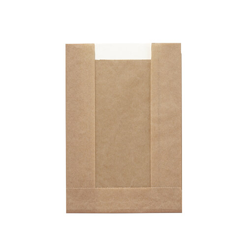 HEIKO 窓付耐油ガゼットパック 小 未晒無地 100枚画像