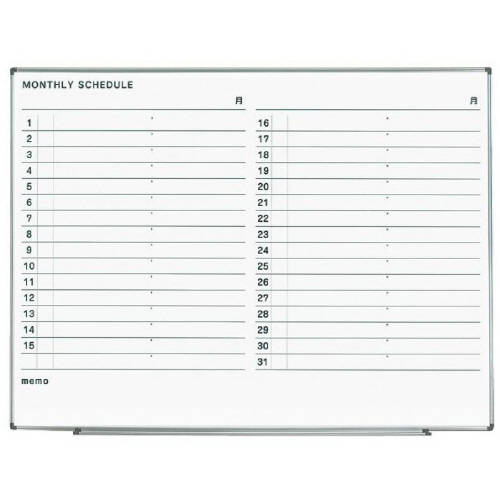 ﾎﾜｲﾄﾎﾞｰﾄﾞ(軽量ﾀｲﾌﾟ) 月行事横書 W1201×H906mm 1枚画像