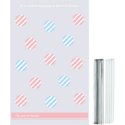 ビニールBAG ボタンドットL（袋10枚、タイ10本）画像