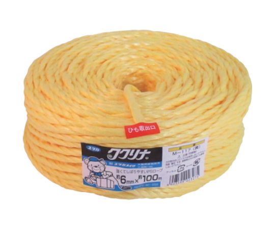 荷造り紐　PSロープ　6φ×100m　黄