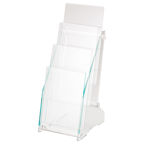 卓上ﾊﾟﾝﾌﾚｯﾄｽﾀﾝﾄﾞ ｱｸﾘﾙﾌﾚｰﾑ A4･3ﾂ折/長3封筒ｻｲｽﾞ 1列3段 1個画像