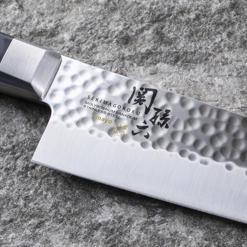 牛刀包丁　関孫六　いまよう　牛刀210mm　000AB5460 鋭利な刃が光る斜め上からのアングル