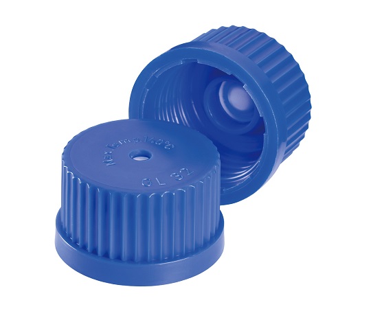 ネジ口三角フラスコ　メンブレンキャップ（青・GL32）画像