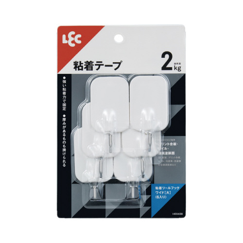 粘着ツ－ルフックワイド（大）６個入