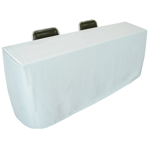 長机用 防炎ﾃｰﾌﾞﾙｸﾛｽ ﾎﾞｯｸｽ型 約145×320cm ﾛｲﾔﾙ ｸﾞﾚｰﾎﾜｲﾄ 1枚画像