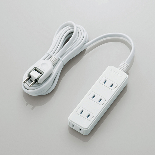 ほこりｼｬｯﾀｰ付き電源ﾀｯﾌﾟ 2P･4個口 ﾎﾜｲﾄ 3.0m 1個画像