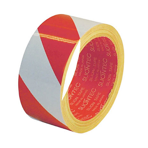 危険表示用反射ﾃｰﾌﾟ 45mm×10m 赤/白 1巻画像