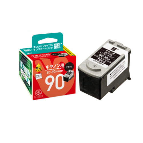 ﾘｻｲｸﾙｲﾝｸｶｰﾄﾘｯｼﾞ ﾌﾞﾗｯｸ(顔料) [ｷﾔﾉﾝ:BC-90互換] ECI-C90B-V 1個画像