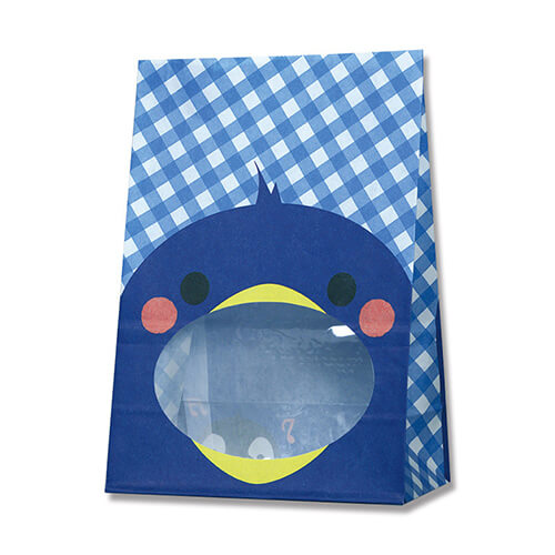 角底袋（窓付き・ペンギン・幅120×マチ65×高175mm)画像