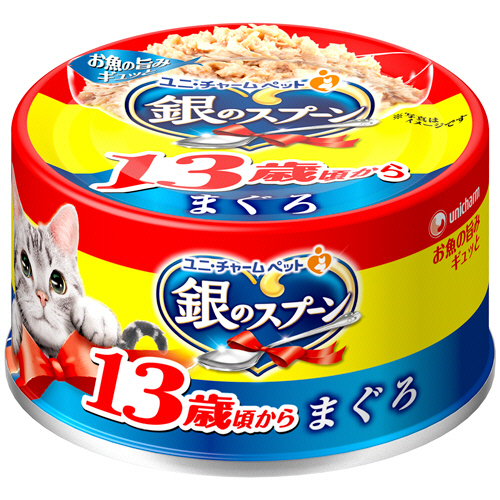 銀のｽﾌﾟｰﾝ缶 13歳頃から まぐろ 70g 1ｾｯﾄ(6個)画像