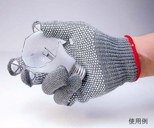 10G スペクトラガード すべり止めPVC 240mm L 1箱（10双入） 横から見た、すべり止め加工の施された手袋が並んでいる様子