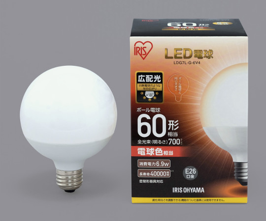 LED電球　ボール電球　60形相当　電球色画像
