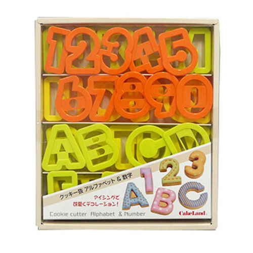 クッキー型 抜き型 アルファベット 数字 36個セット プラスチック製画像
