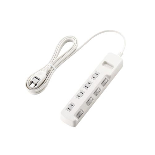 省エネタップ　個別スイッチ　４個口　３ｍ　ホワイト画像