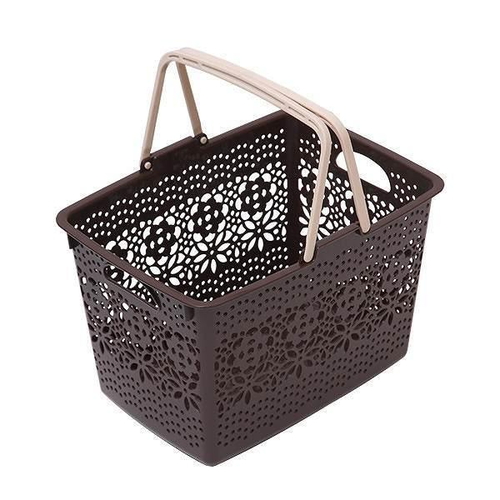バスケット　収納　ショッピングバスケット　買い物かご　レジカゴ　フェアリーバスケット　S　ブラウン画像