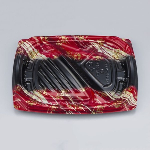 シーピー化成 弁当容器 CBFNビルト7-1 鮫雲赤 本体画像