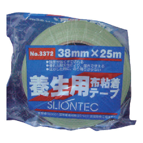 スリオンテック 養生用布粘着テープ ライトグリーン 38mm×25m 337200LG0038X25画像