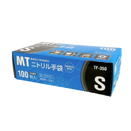 MTニトリル手袋中厚手アクアブルーS