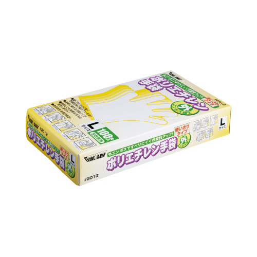 ポリエチレン手袋　外エンボス　Ｌ　１００枚入画像