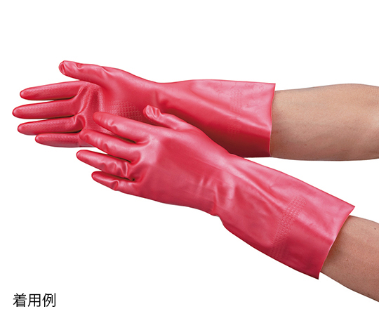 ワークサヤン　脱タンパク天然ゴム中厚手　Mピンク　1双入