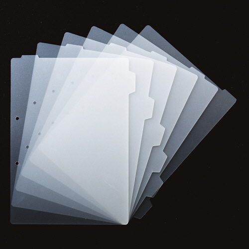 再生ﾀﾞﾌﾞﾙｲﾝﾃﾞｯｸｽ(ﾊｰﾄﾞﾀｲﾌﾟ) A4ﾀﾃ 2穴 6山 ｸﾘｱ 1組画像