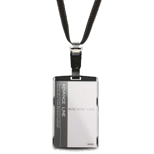 ｱﾄﾞﾊﾞﾝｽﾗｲﾝ IDｶｰﾄﾞﾊｰﾄﾞｹｰｽ&ｽﾄﾗｯﾌﾟ ﾀﾃ型 ﾌﾞﾗｯｸ 1個画像